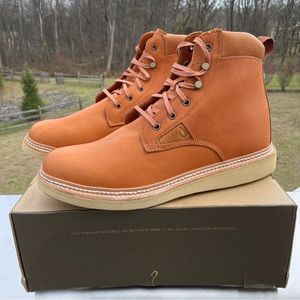 Olukai Kilakila Coconut Husk Coconut Husk Brown Leather Lace Up Boots Mens